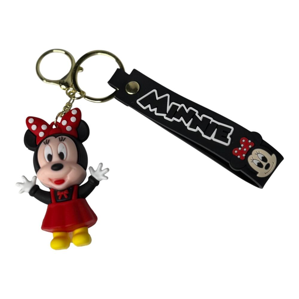 NEW Disney Minnie Mouse WRISTBAND KEYCHAIN Key Clip Purse Fob Backpack Car Decor